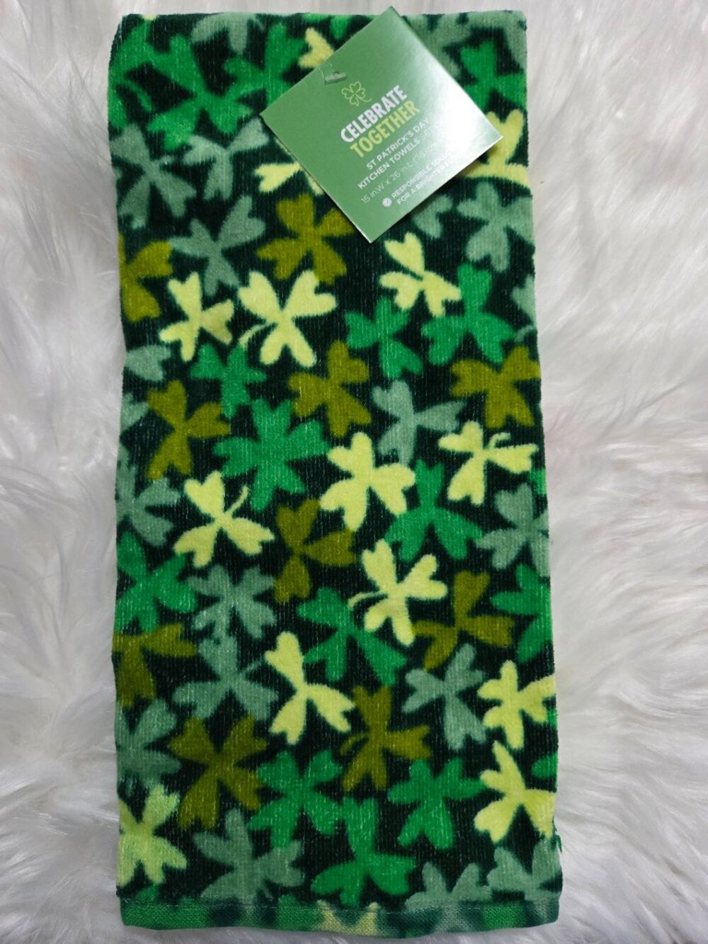 Celebrate Together Shamrock Design Kitchen Towels